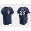 Kansas City Royals #28 Kyle Isbel Navy City Connect Cool Base Stitched Jersey