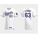 Kansas City Royals #63 Josh Staumont White Flex Base Stitched Jersey