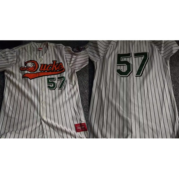 Long Island Ducks Custom White Stitched Jersey