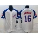 Atlanta Braves #16 Travis D'Arnaud White 2023 City Connect Cool Base Stitched Jersey