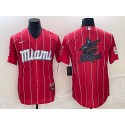 Miami Marlins Red Team Big Logo Cool Base Stitched Jersey