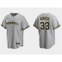 Milwaukee Brewers #33 Jesse Winker Gray Cool Base Stitched Jersey