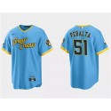 Milwaukee Brewers #51 Freddy Peralta Powder Blue City Connect Cool Base Stitched Jersey