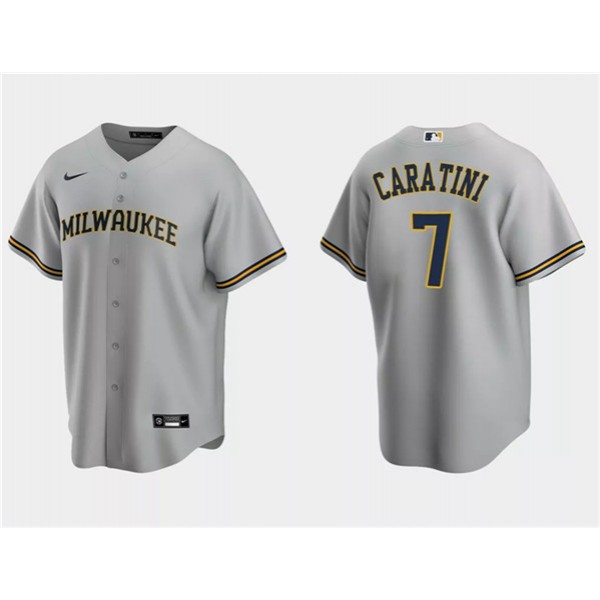 Milwaukee Brewers #7 Victor Caratini Gray Cool Base Stitched Jersey