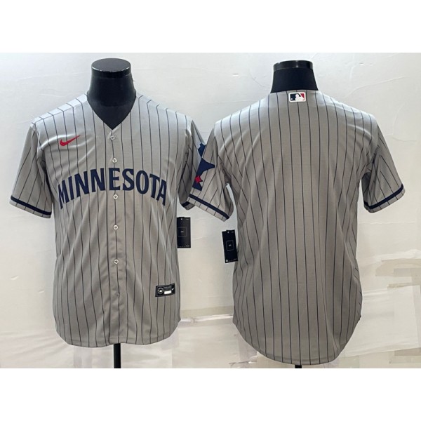 Minnesota Twins Blank 2023 Gray Home Team Cool Base Stitched Jersey