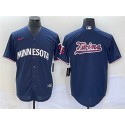 Minnesota Twins With Name In Back Navy Cool Base Stitched Jersey