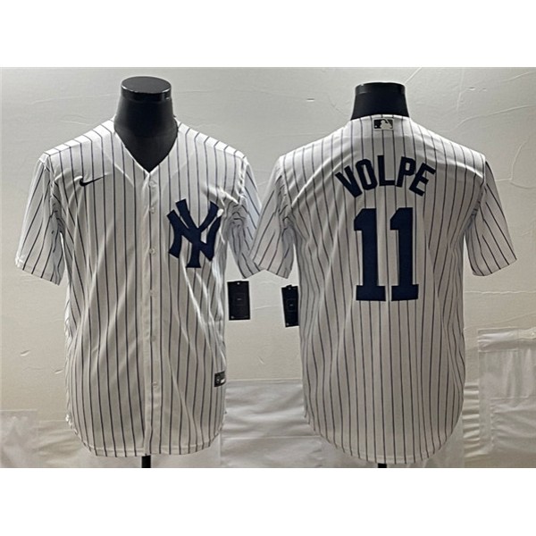 New York Yankees #11 Anthony Volpe White Cool Base Stitched Jersey