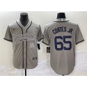 New York Yankees #65 Nestor Cortes Jr. Gray With Patch Cool Base Stitched Jersey