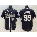 New York Yankees #99 Aaron Judge Black With Patch Cool Base Stitched Jersey