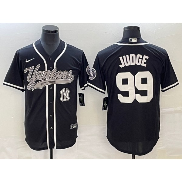New York Yankees #99 Aaron Judge Black With Patch Cool Base Stitched Jersey