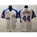Atlanta Braves #44 Hank Aaron White 2023 City Connect Cool Base With Patch Stitched Jersey