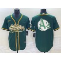 Oakland Athletics Green Team Big Logo Cool Base Stitched Jersey 003