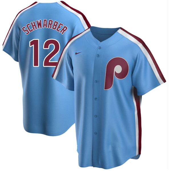 Philadelphia Phillies #12 Kyle Schwarber Blue Cool Base Stitched Jersey