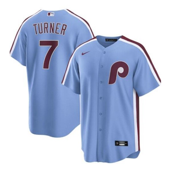 Philadelphia Phillies #7 Trea Turner Blue Cool Base Stitched Jersey