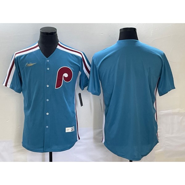Philadelphia Phillies Blank Blue Cool Base Stitched Jersey