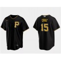 Pittsburgh Pirates #15 Oneil Cruz Black Cool Base Stitched Jersey