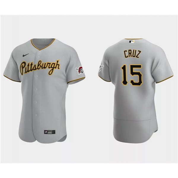 Pittsburgh Pirates #15 Oneil Cruz Gray Flex Base Stitched Jersey