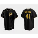 Pittsburgh Pirates #41 Carlos Santana Black Cool Base Stitched Jersey