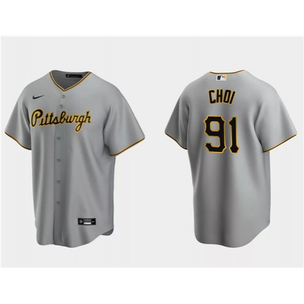 Pittsburgh Pirates #91 Ji Man Choi Gray Cool Base Stitched Jersey