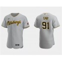 Pittsburgh Pirates #91 Ji Man Choi Gray Flex Base Stitched Jersey