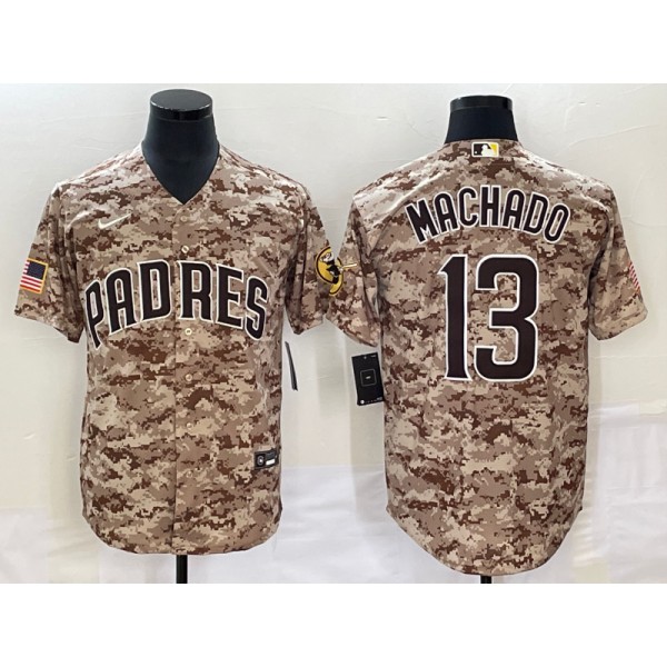 San Diego Padres #13 Manny Machado Camo Cool Base Stitched Jersey