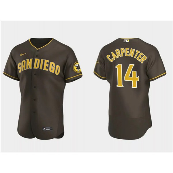 San Diego Padres #14 Matt Carpenter Brown Flex Base Stitched Jersey