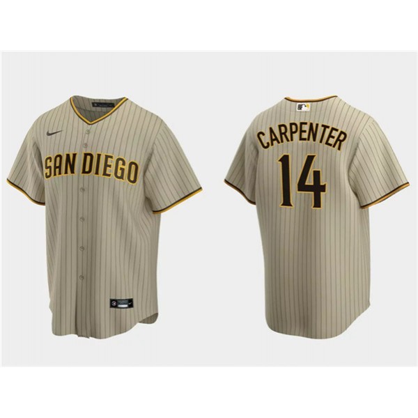 San Diego Padres #14 Matt Carpenter Tan Cool Base Stitched Jersey