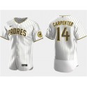 San Diego Padres #14 Matt Carpenter White Flex Base Stitched Jersey