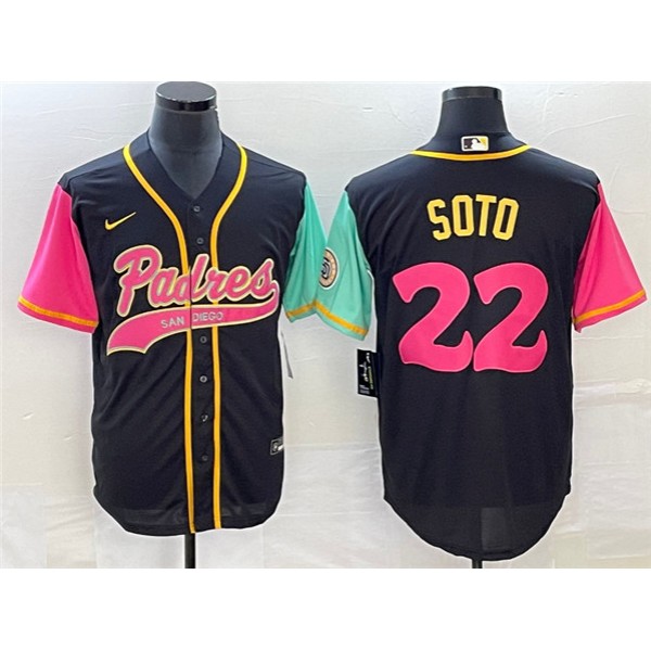 San Diego Padres #22 Juan Soto Black Cool Base Stitched Jersey