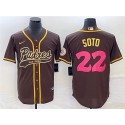 San Diego Padres #22 Juan Soto Brown Cool Base Stitched Jersey