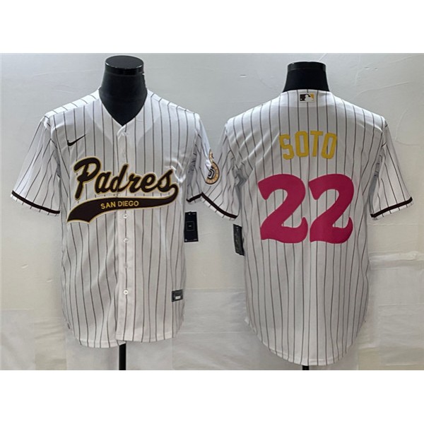 San Diego Padres #22 Juan Soto White Cool Base Stitched Jersey