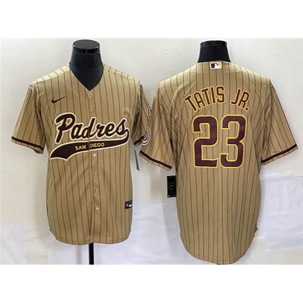 San Diego Padres #23 Fernando Tatis Jr. Tan Cool Base Stitched Jersey