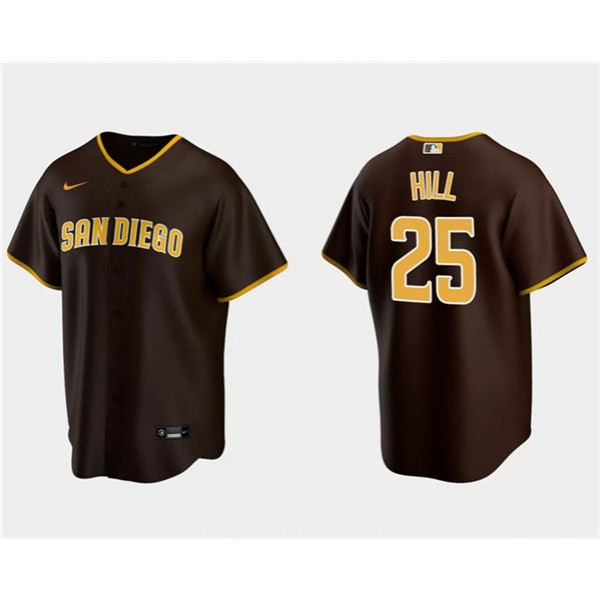 San Diego Padres #25 Tim Hill Brown Cool Base Stitched Jersey