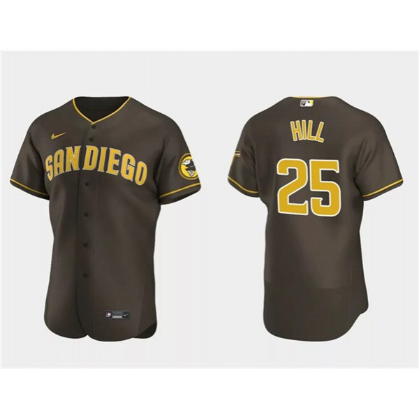 San Diego Padres #25 Tim Hill Brown Flex Base Stitched Jersey