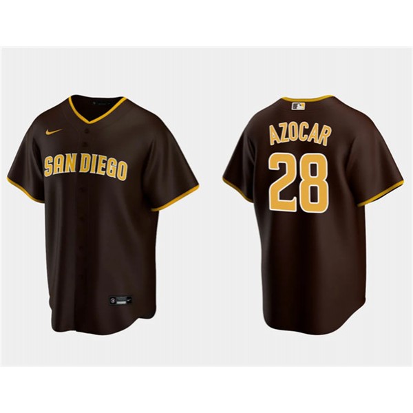 San Diego Padres #28 José Azocar Brown Cool Base Stitched Jersey