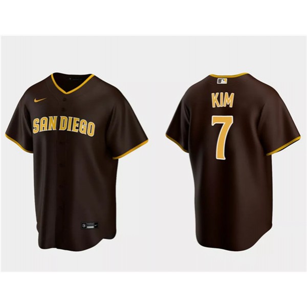 San Diego Padres #7 Ha-Seong Kim Brown Cool Base Stitched Jersey