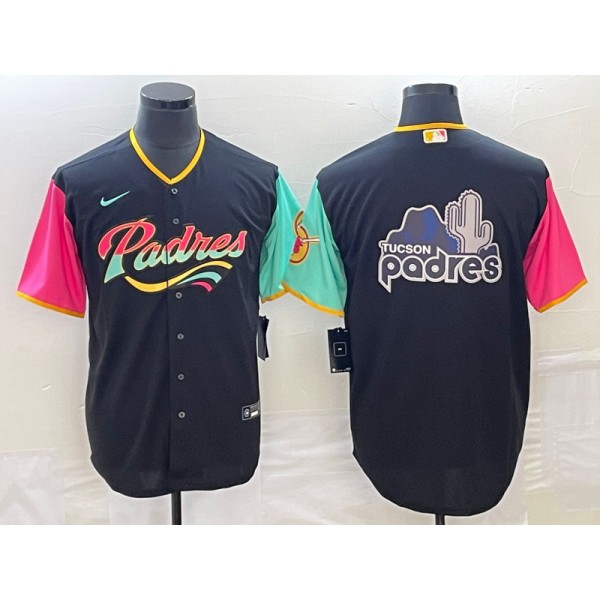 San Diego Padres Black Team Big Logo City Connect Cool Base Stitched Jersey