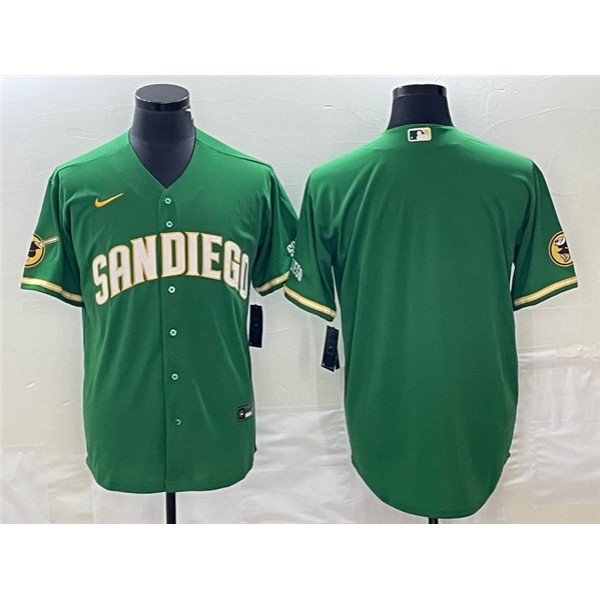 San Diego Padres Blank Green Cool Base Stitched Jersey