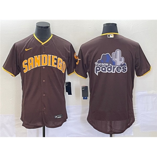 San Diego Padres Brown Team Big Logo Cool Base Stitched Jersey