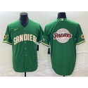 San Diego Padres Green Team Big Logo Cool Base Stitched Jersey 001