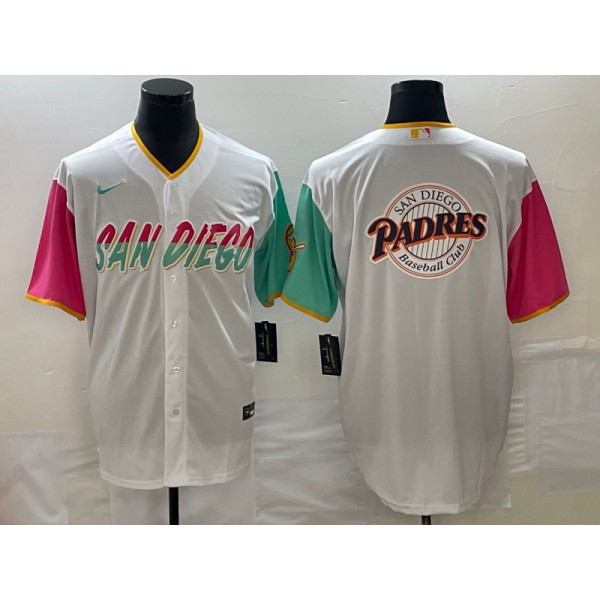 San Diego Padres White Team Big Logo City Connect Cool Base Stitched Jersey