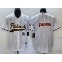 San Diego Padres White Team Big Logo In Back Cool Base With Patch Stitched Jersey