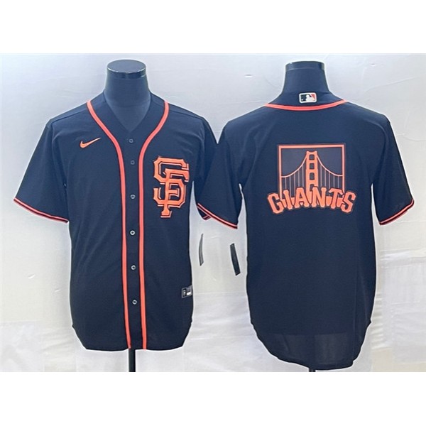 San Francisco Giants Black Team Big Logo Cool Base Stitched Jersey