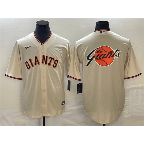 San Francisco Giants Cream Team Big Logo Cool Base Stitched Jersey