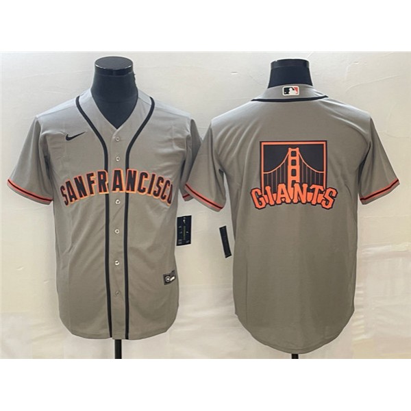 San Francisco Giants Gray Team Big Logo Cool Base Stitched Jersey