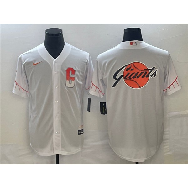 San Francisco Giants White Team Big Logo Cool Base Stitched Jersey