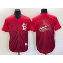 St. Louis Cardinals Red Big Team Logo In Back Cool Base Drift Edition Stitched Jersey