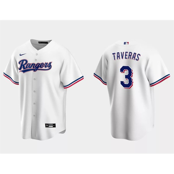 Texas Rangers #3 Leody Taveras White Cool Base Stitched Jersey