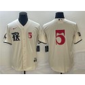 Texas Rangers #5 Corey Seager Cream 2023 City Connect With Patch Stitched Jersey
