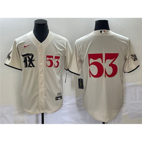 Texas Rangers #53 Adolis García Cream 2023 City Connect Cool Base With Patch Stitched Jersey